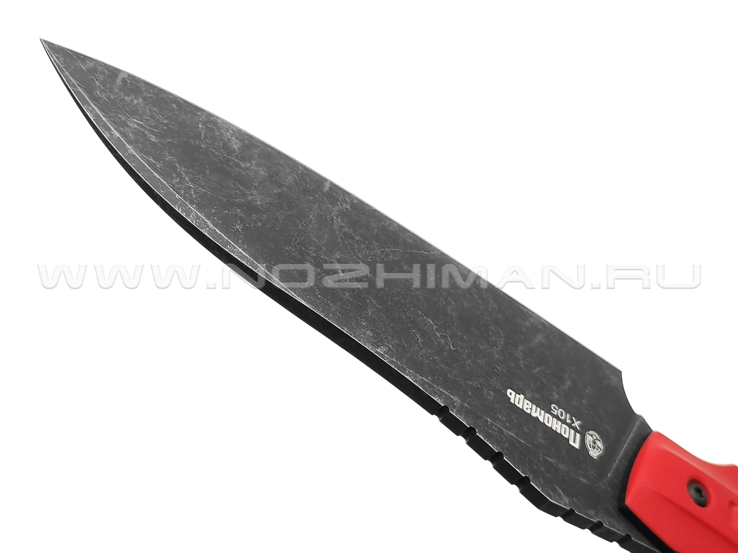 Brutalica нож Пономарь сталь X105 blackwash рукоять G10 red