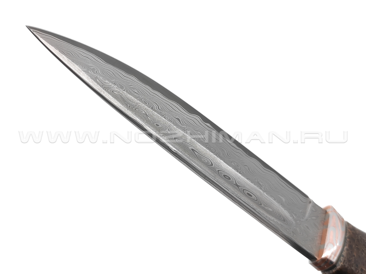 Кузница Васильева нож "НЛВ107" ламинат S390, рукоять карельская береза, позвонок кита, мокумэ-ганэ