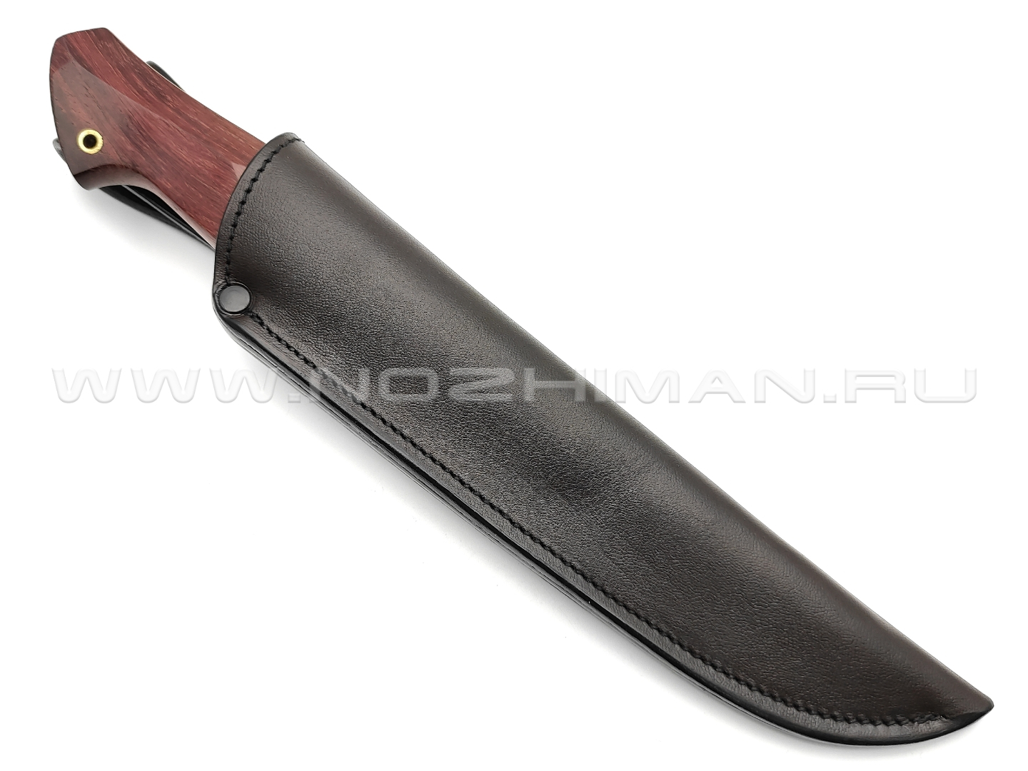 Кузница Васильева нож "НЛВ109" дамасская сталь, рукоять бубинга, позвонок кита, мокумэ-ганэ