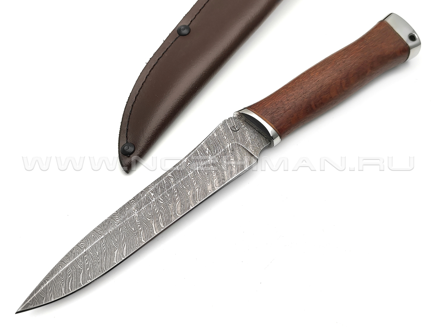 Нож "Стриж-1" дамасская сталь, рукоять дерево лайсвуд (Титов & Солдатова)