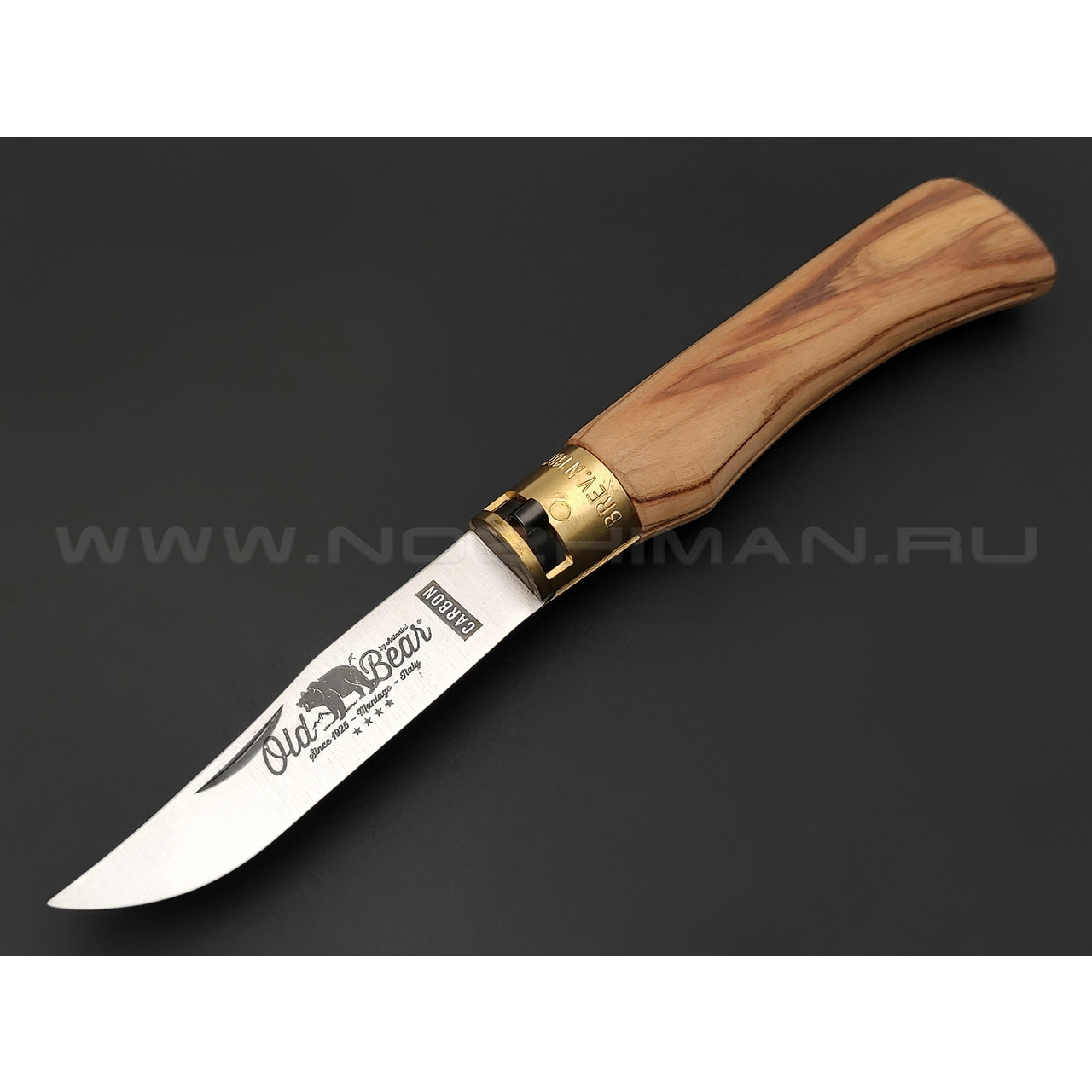 Нож Antonini Old Bear Classical Olive L 9306/21_LU углеродистая сталь C70 рукоять олива, латунь