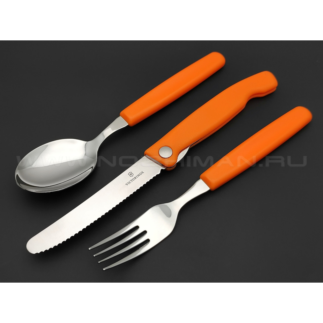 Швейцарский походный набор Victorinox 6.7192.F9 orange (складной нож, ложка, вилка)