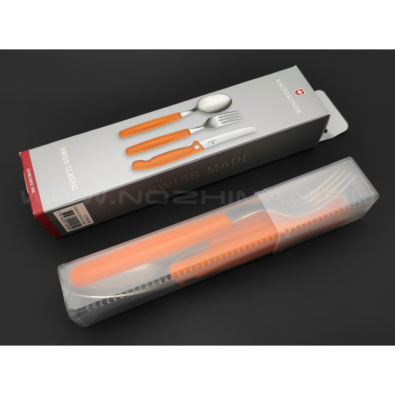 Швейцарский походный набор Victorinox 6.7192.F9 orange (складной нож, ложка, вилка)
