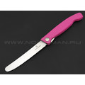Victorinox складной кухонный нож 6.7836.F5B pink сталь X50CrMoV15 рукоять PP Victorinox складной кухонный нож 6.7836.F5B pink сталь X50CrMoV15 рукоять PP