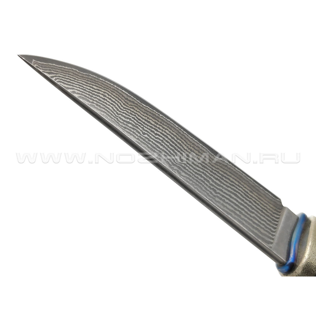 Нож "SHAD01" ламинат PGK, рукоять карельская берёза, титан, серебро (Сергей Шадрин)