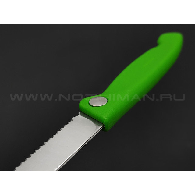 Складной кухонный нож Victorinox 6.7836.F4B green сталь X55CrMo14, рукоять PP