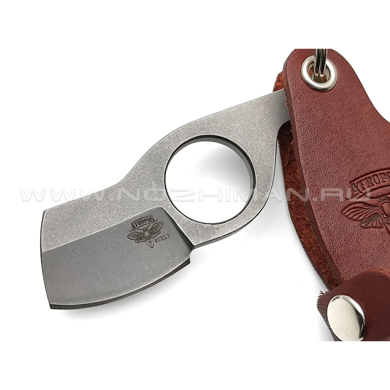 Atroposknife нож-брелок Тяпка, сталь 40Х13, рукоять кожа