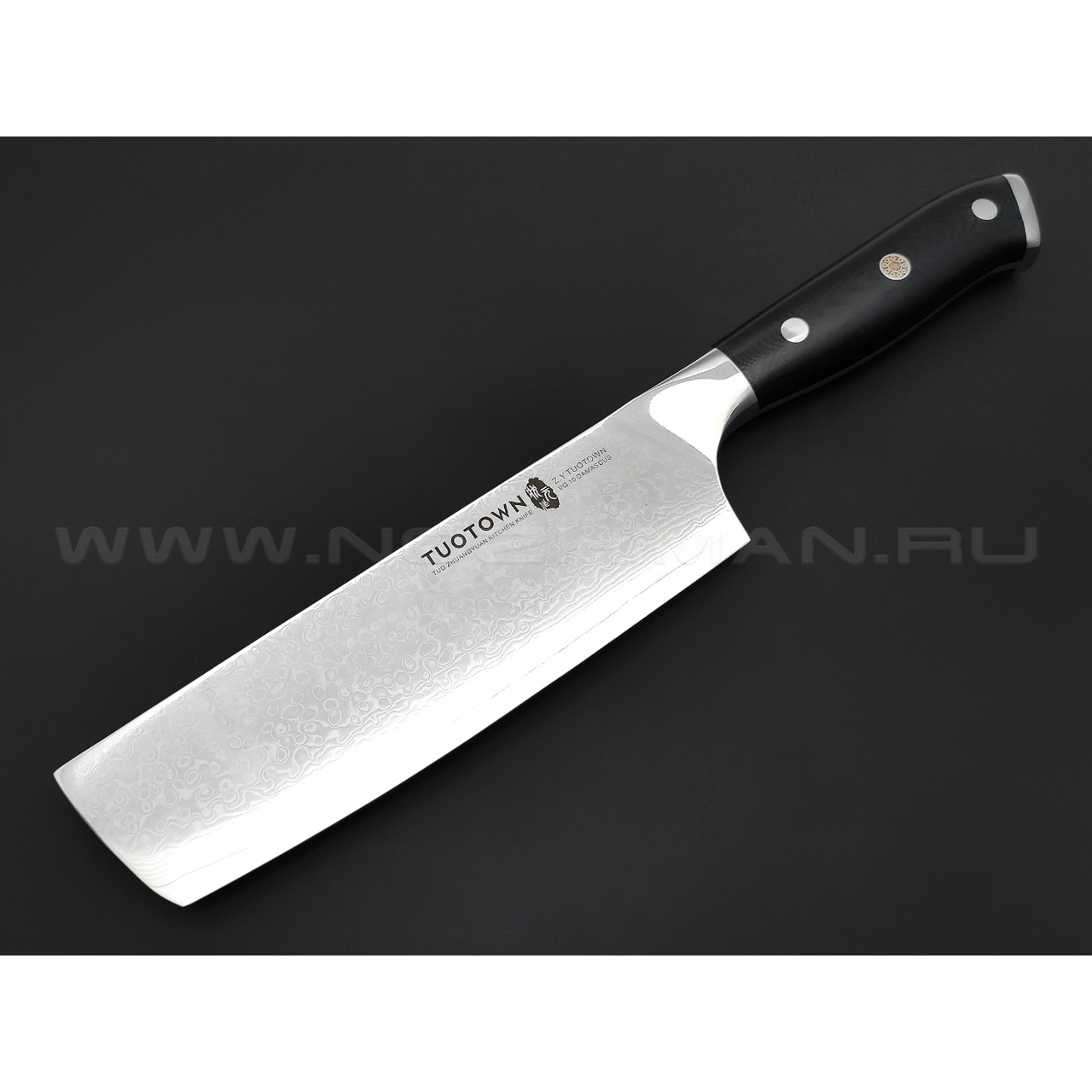 TuoTown нож Nakiri TX-D11 дамасская сталь VG10, рукоять G10