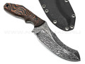 Волчий Век нож Кондрат 222 сталь Niolox WA дамаскаж, рукоять черно-коричневая G10