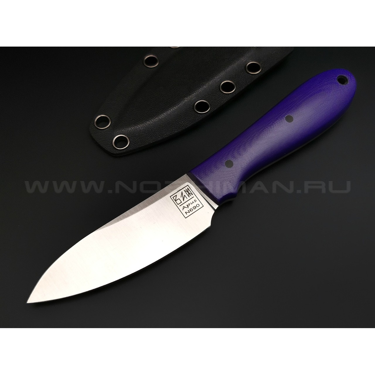 Zh KNIVES нож True сталь N690, рукоять G10 purple