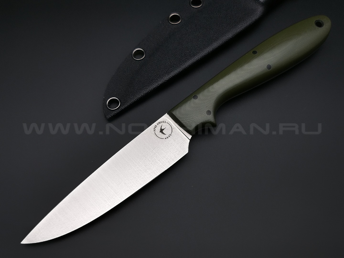 Apus Knives нож Wilson Long сталь N690, рукоять G10 od green