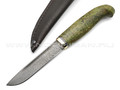 Нож "Финка Lappi" булатная сталь, рукоять карельская берёза, латунь (Тов. Завьялова)