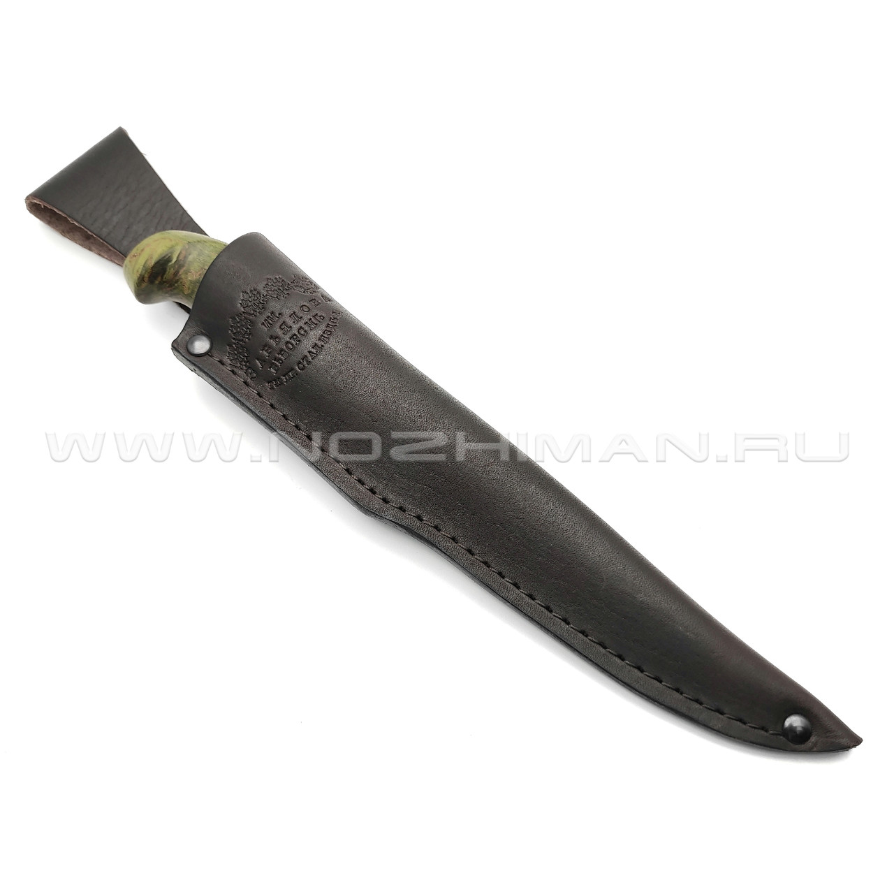 Нож "Финка Lappi" булатная сталь, рукоять карельская берёза, латунь (Тов. Завьялова)