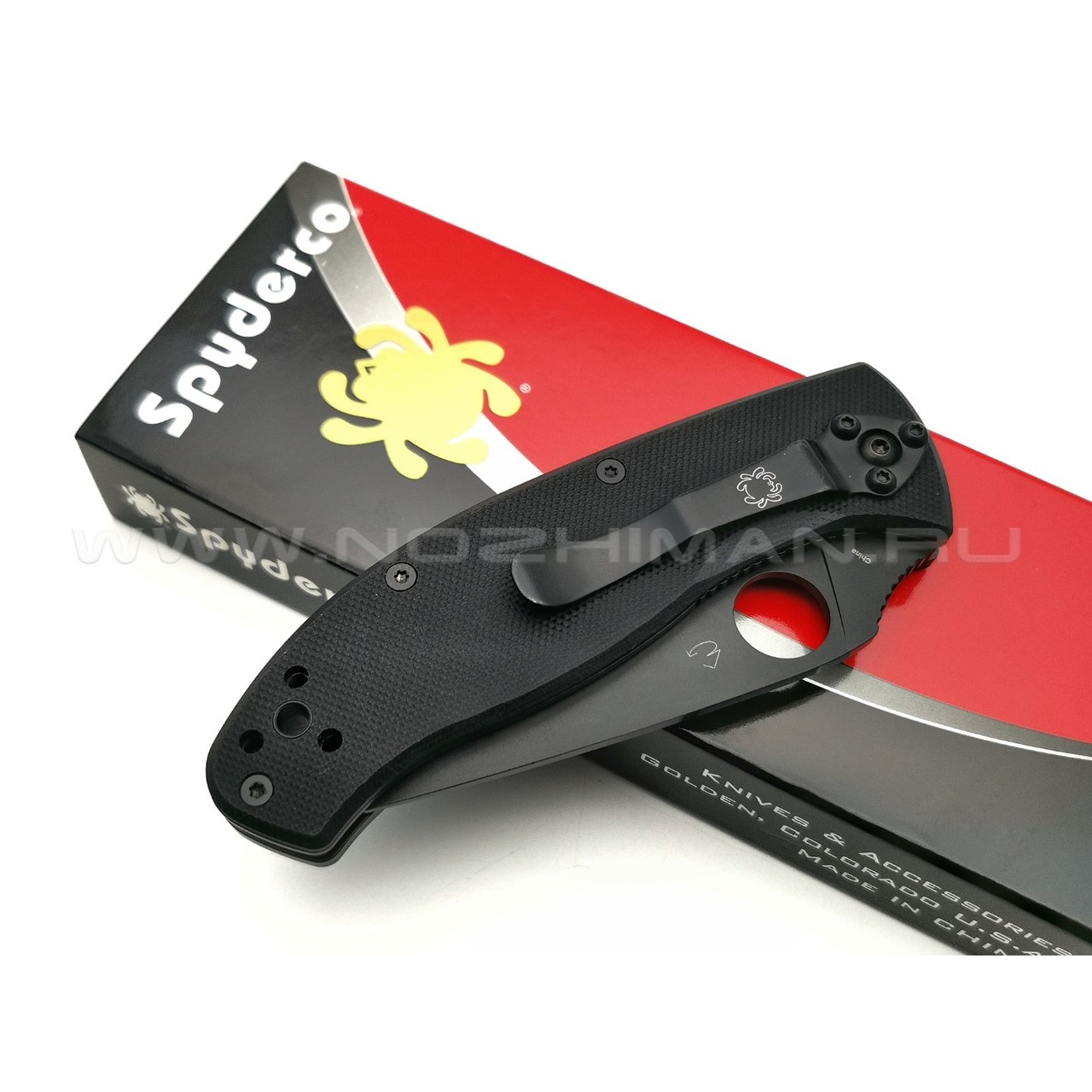 Нож Spyderco Tenacious C122GBBKP, сталь 8Cr13MoV black, рукоять G10 black
