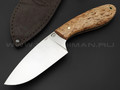 Нож "Боровик" сталь N690 сатин, рукоять карельская берёза (Тов. Завьялова)