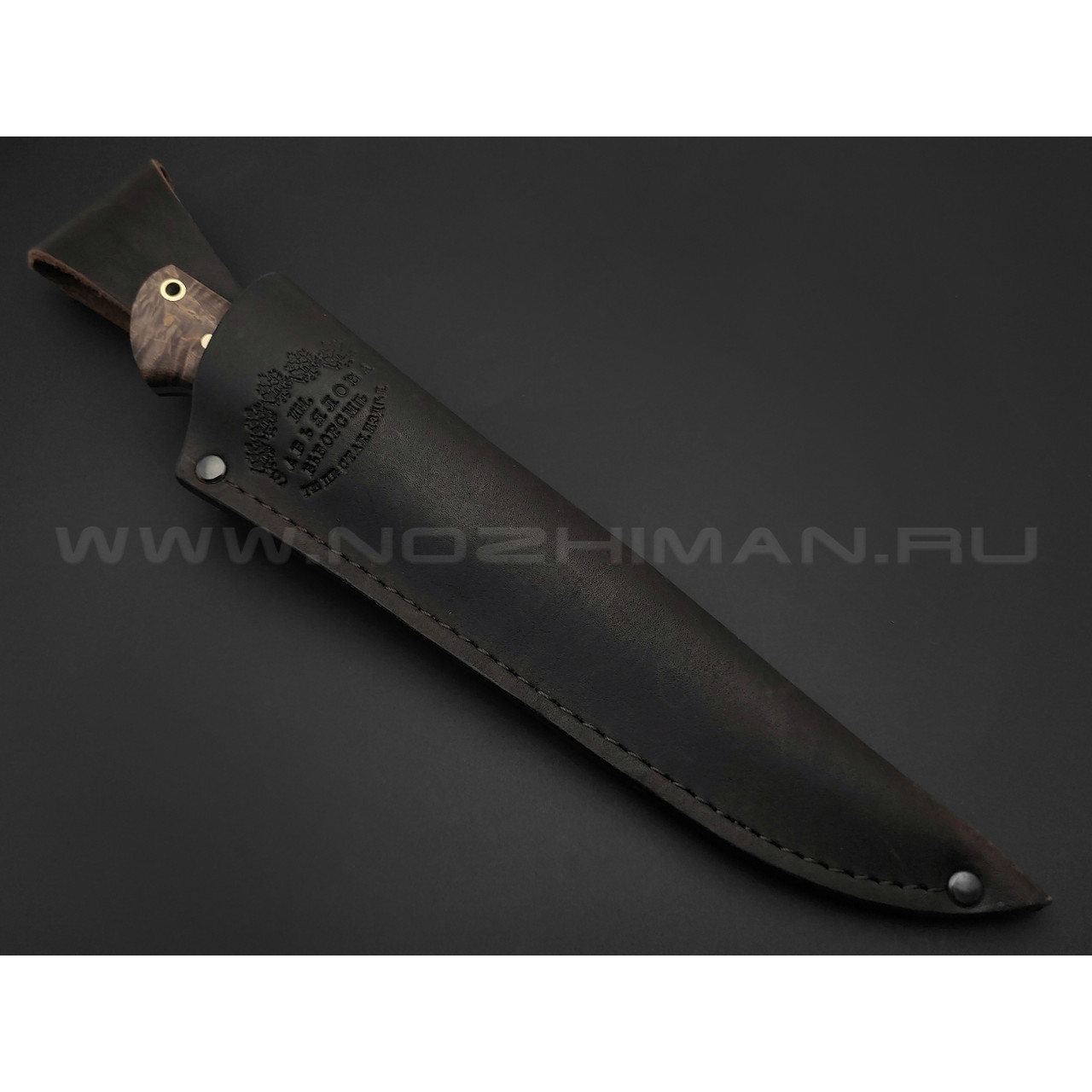 Нож "Бригадир" сталь K340, рукоять стабилизированная карельская берёза (Тов. Завьялова)