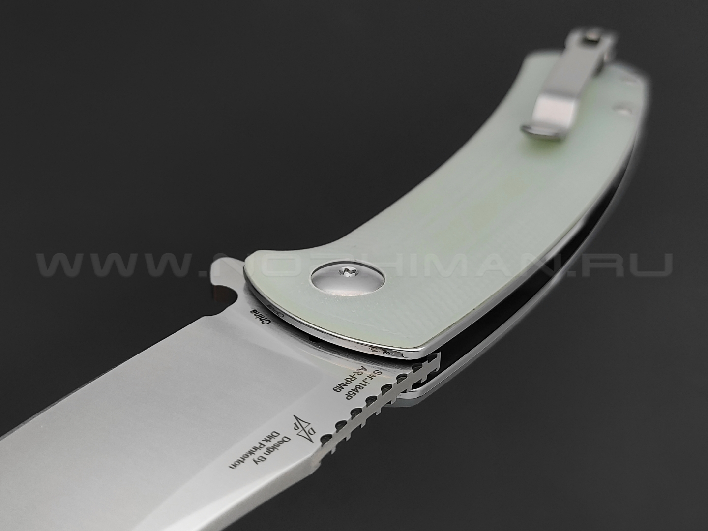 Нож Artisan Cutlery 1845P-NTG Arroyo сталь AR-RPM9, рукоять G10 Jade
