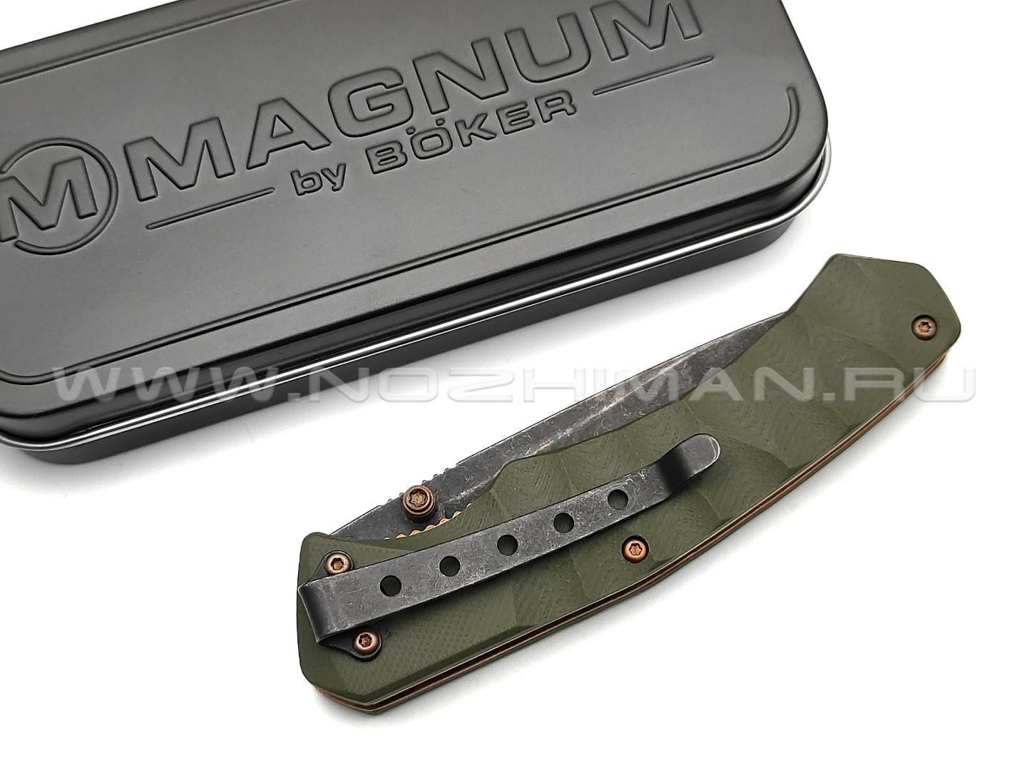 Нож Magnum Iguanodon 01SC072 сталь 440A, рукоять G10 green
