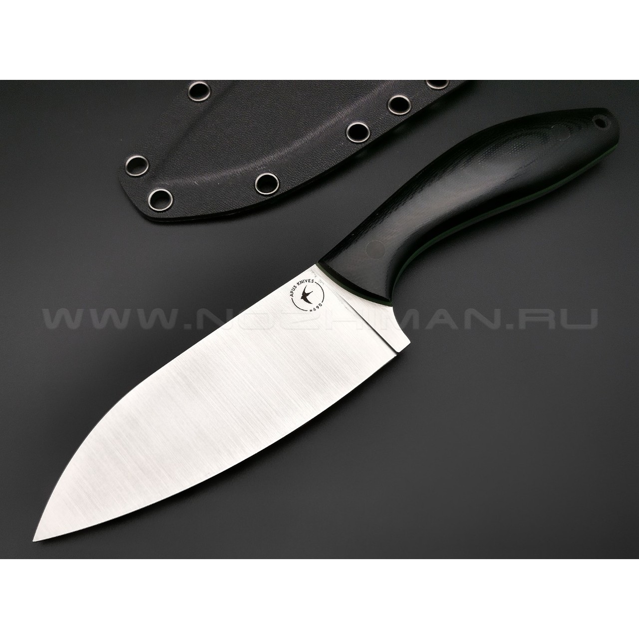 Апус нож Santoku-M сталь N690, рукоять G10 black