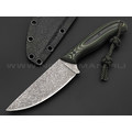 Волчий Век нож Mark-I Custom сталь Niolox WA дамаскаж, рукоять G10 black & green Волчий Век нож Mark-I Custom сталь Niolox WA дамаскаж, рукоять G10 black & green