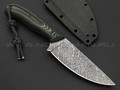 Волчий Век нож Mark-I Custom сталь Niolox WA дамаскаж, рукоять G10 black & green