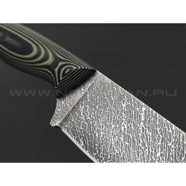 Волчий Век нож Mark-I Custom сталь Niolox WA дамаскаж, рукоять G10 black & green