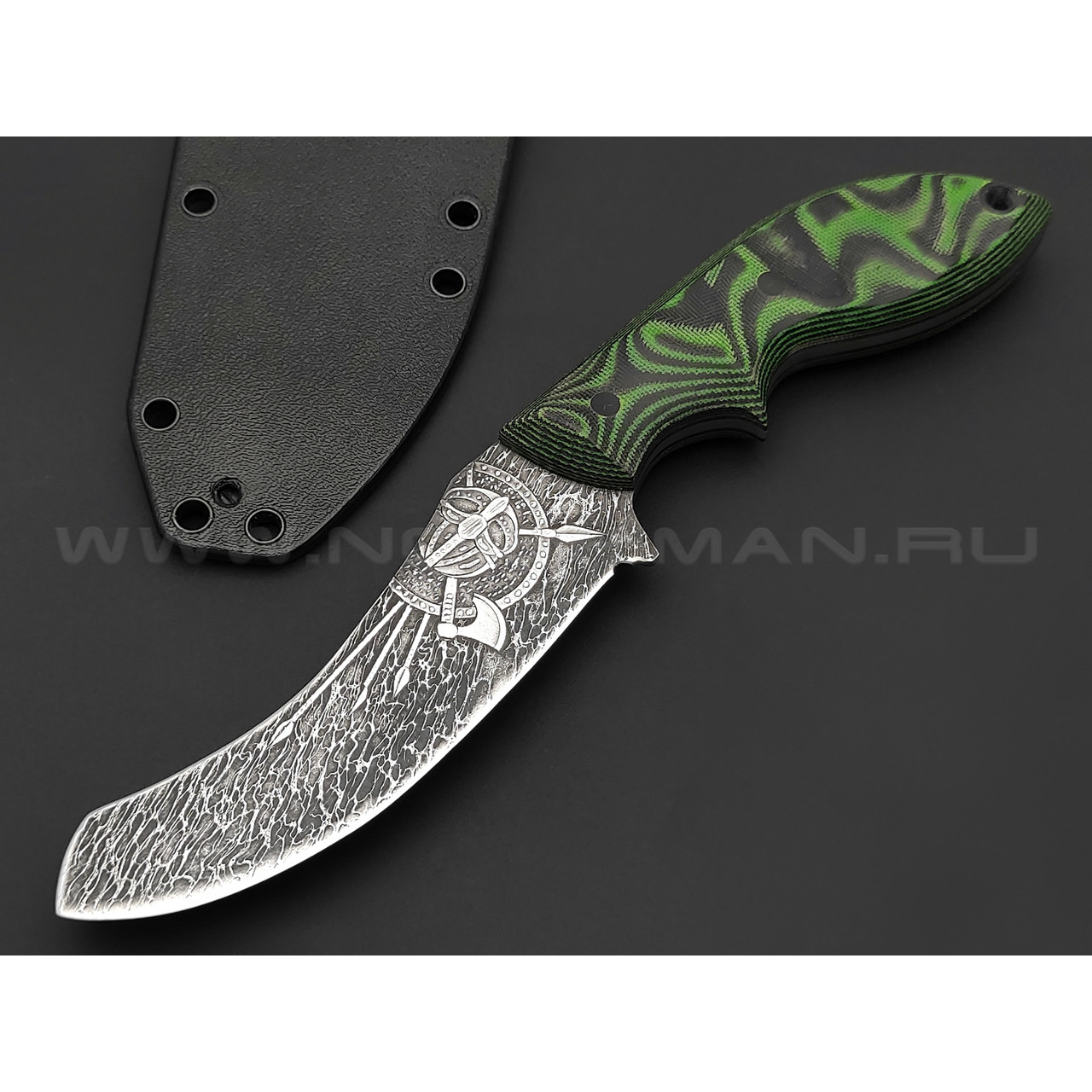 Волчий Век нож Кондрат 10 Custom сталь Niolox WA, рукоять G10 black & green