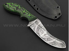 Волчий Век нож Кондрат 10 Custom сталь Niolox WA, рукоять G10 black & green