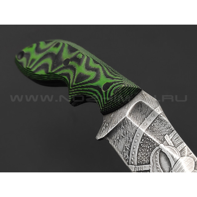 Волчий Век нож Кондрат 10 Custom сталь Niolox WA, рукоять G10 black & green