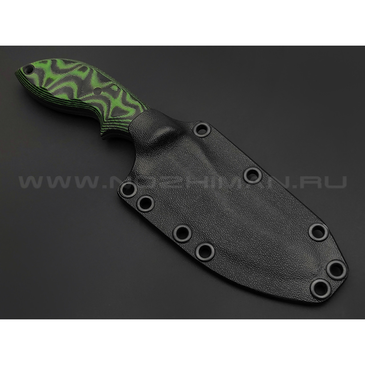 Волчий Век нож Кондрат 10 Custom сталь Niolox WA, рукоять G10 black & green