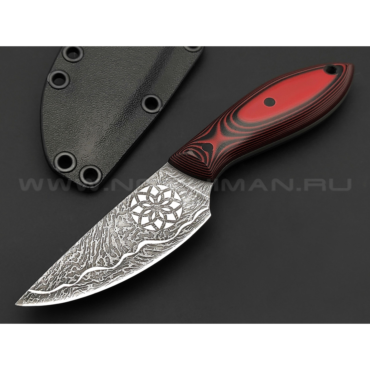 Волчий Век нож МасичЬка Custom сталь Niolox WA, рукоять G10 black & red