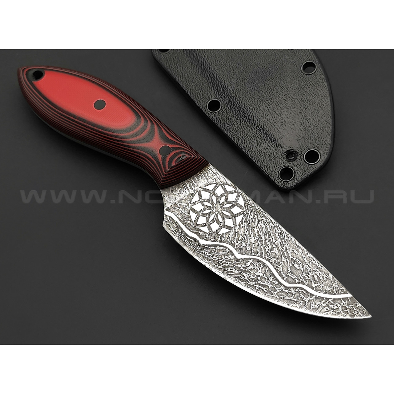 Волчий Век нож МасичЬка Custom сталь Niolox WA, рукоять G10 black & red