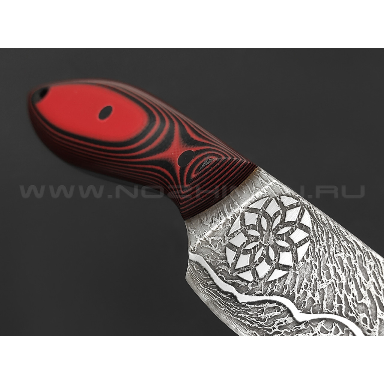 Волчий Век нож МасичЬка Custom сталь Niolox WA, рукоять G10 black & red