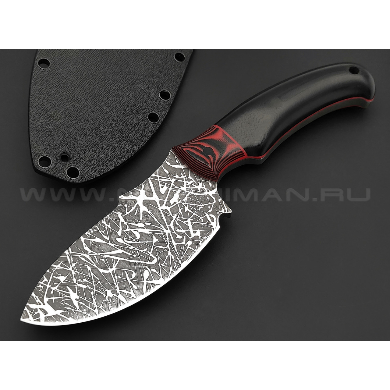 Волчий Век нож Drago Custom сталь PGK WA, рукоять G10 black & red
