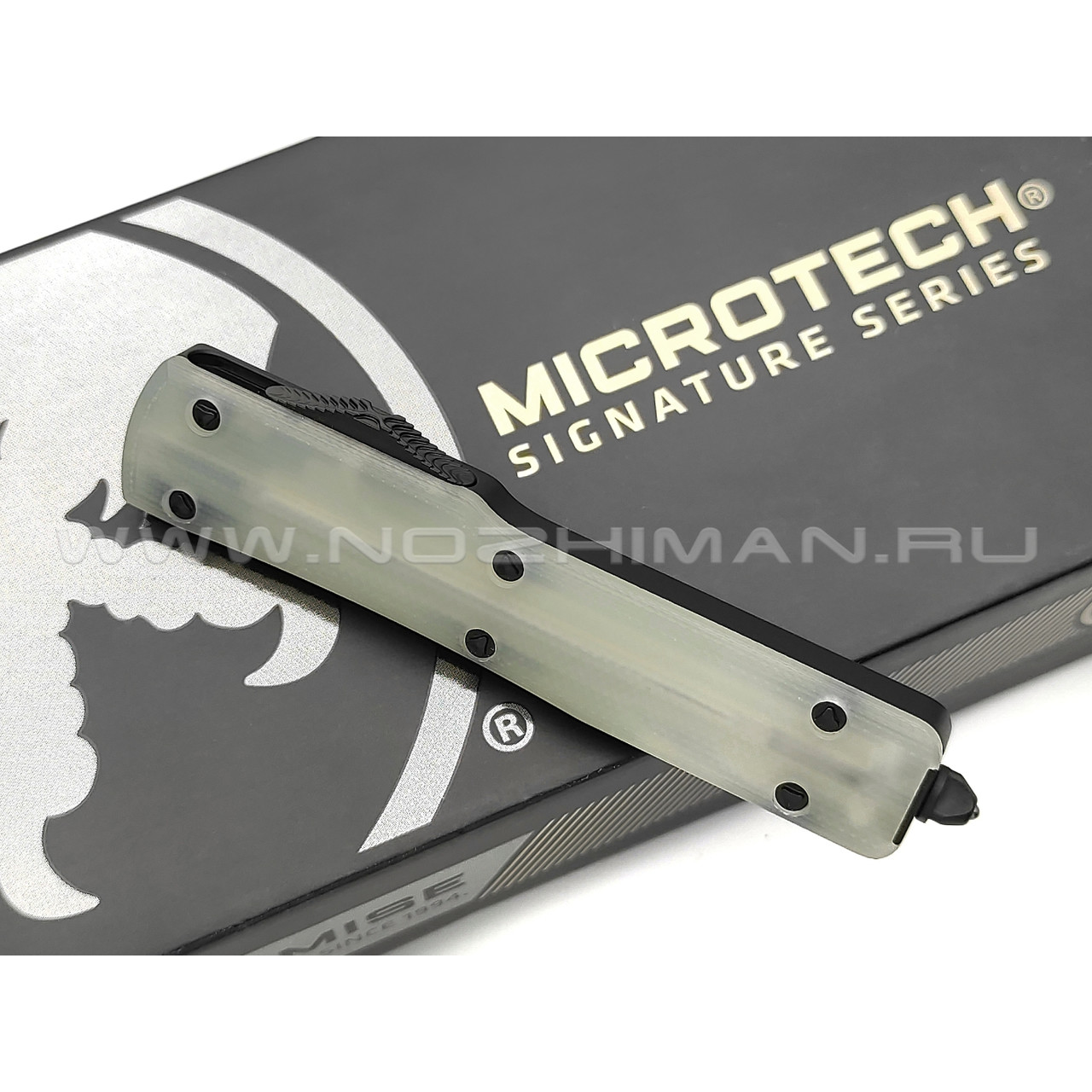 Нож Microtech Signature UTX-70 T/E 149-1GTJGS сталь СTS 204P DLC, рукоять Aluminum 6061-T6, G10 Jade