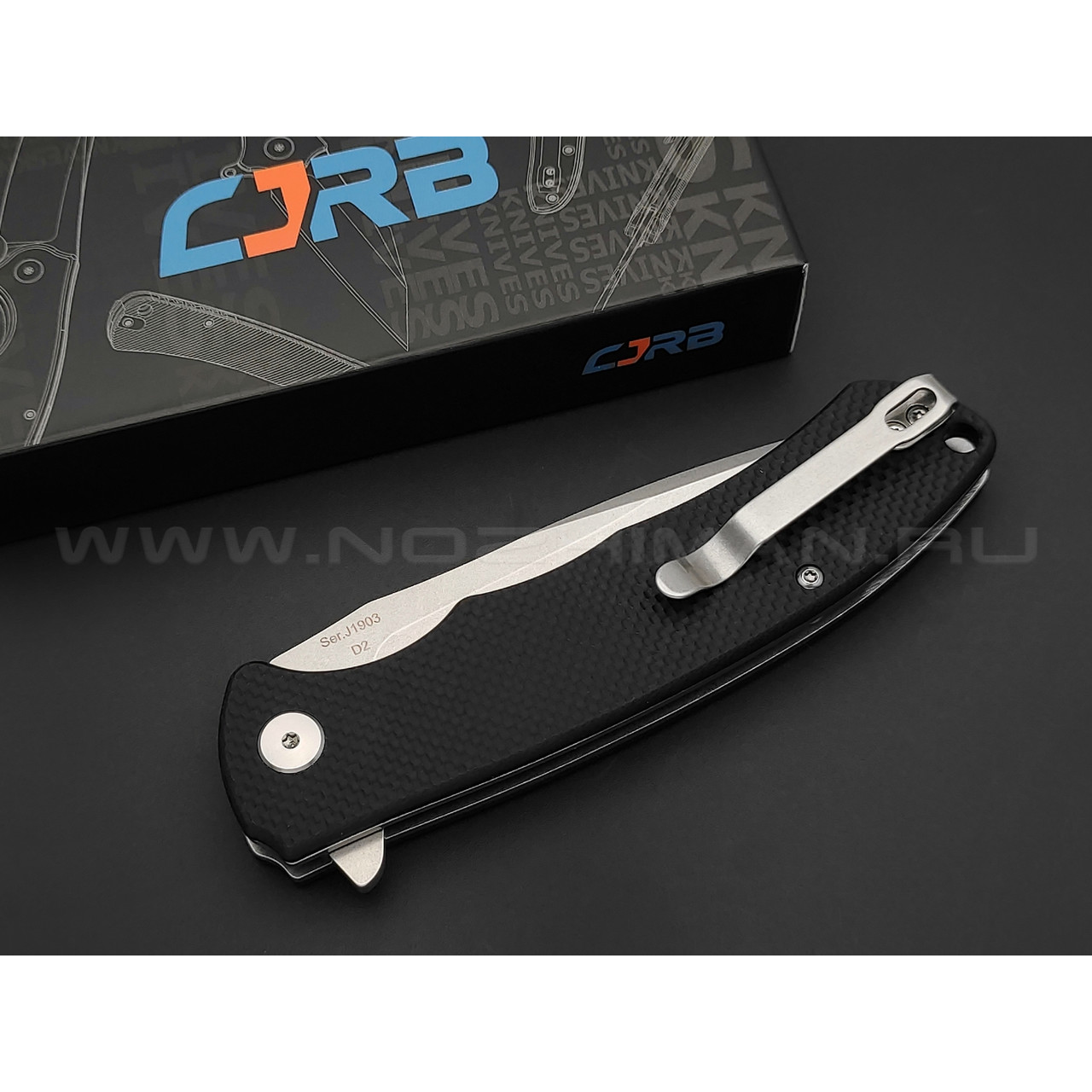 CJRB складной нож Taiga J1903-BKF сталь AR-RPM9 стоунвош, рукоять G10 black