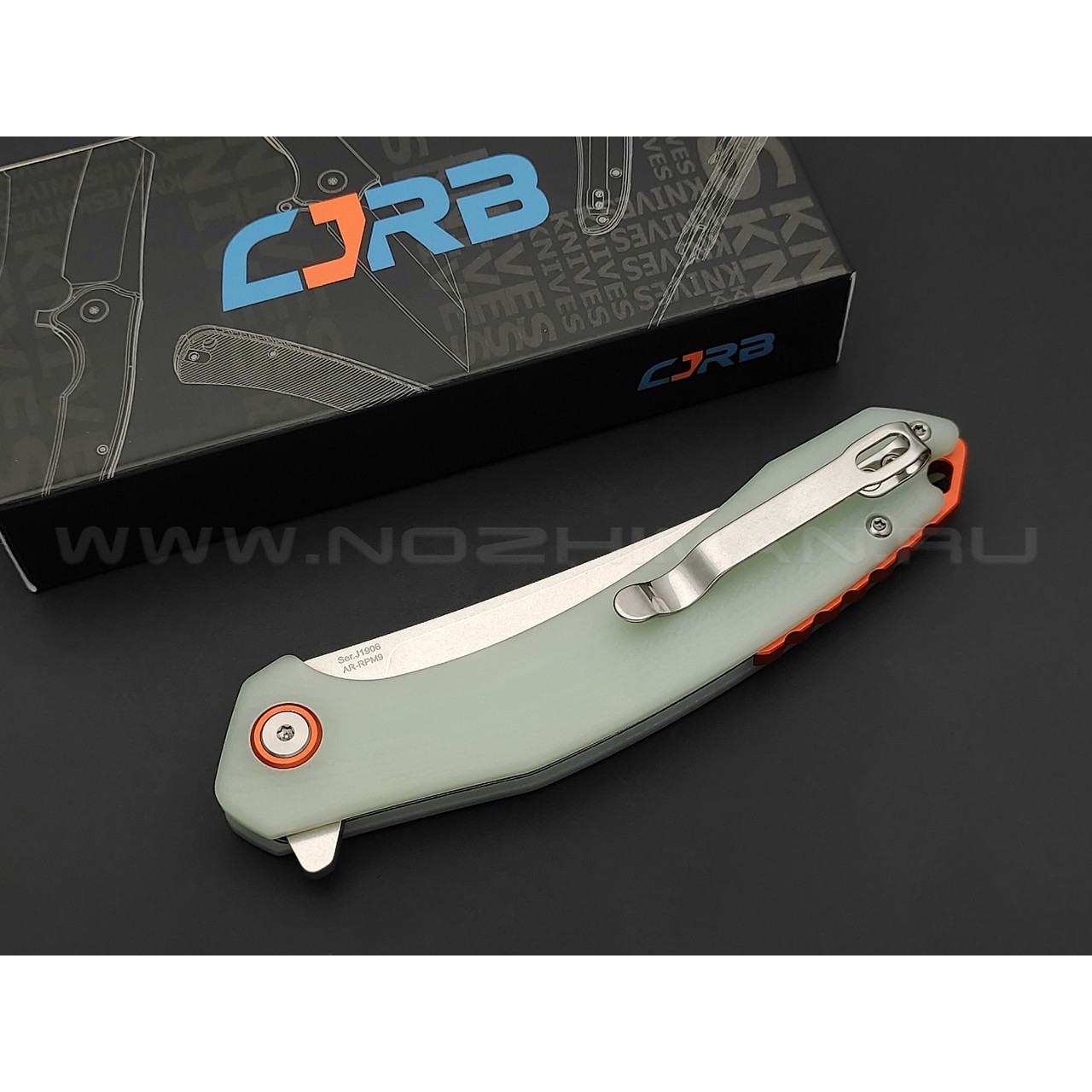 Нож CJRB Gobi J1906-NTG сталь AR-RPM9, рукоять G10 jade