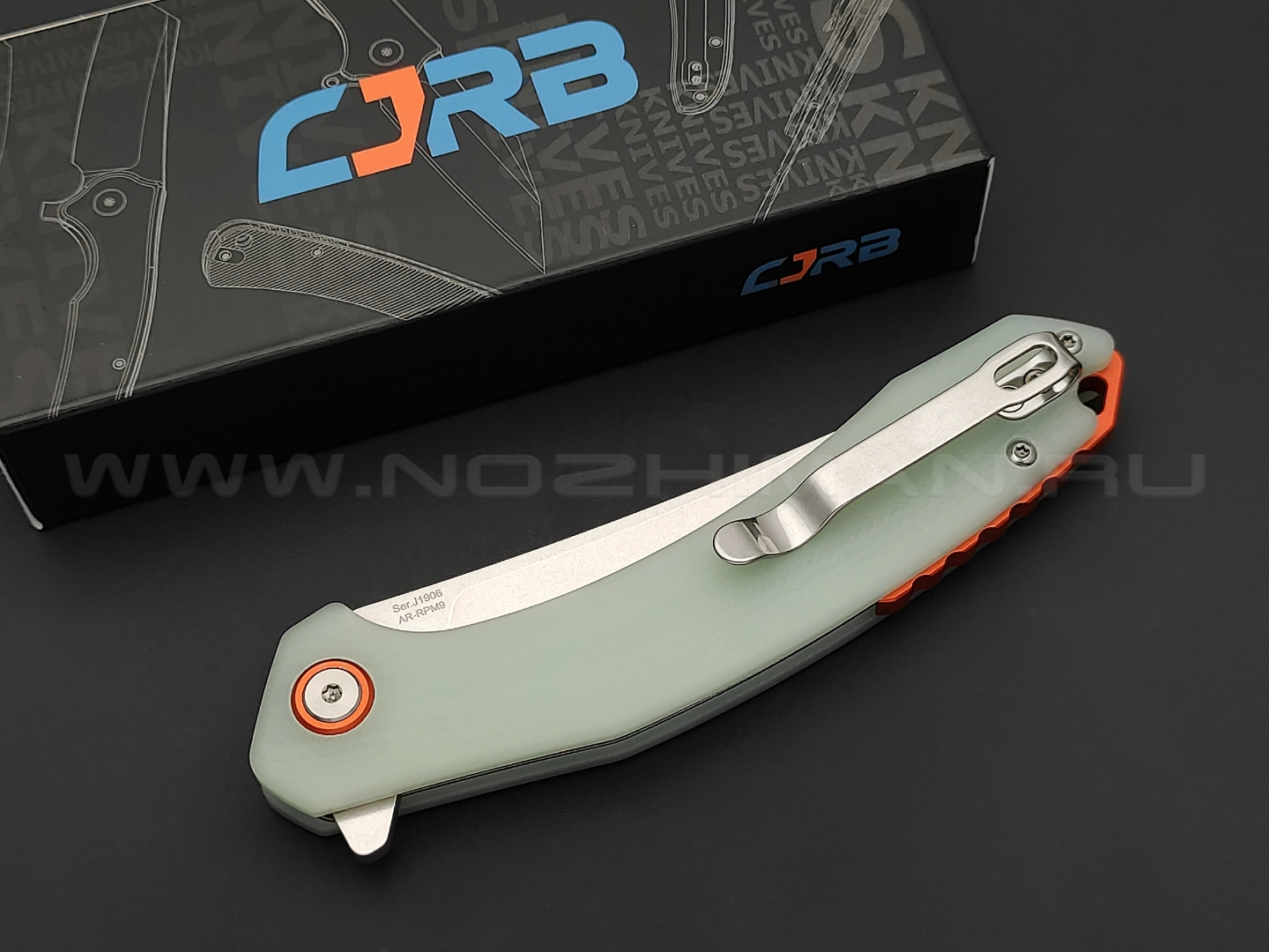 Нож CJRB Gobi J1906-NTG сталь AR-RPM9, рукоять G10 jade