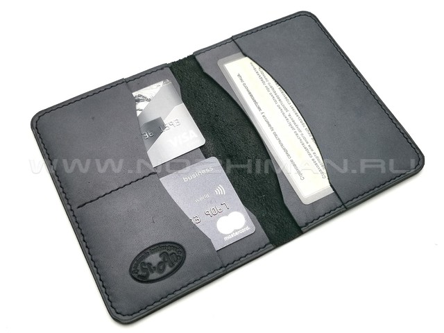 Обложка для паспорта, 2 карты, 1 карман, натуральная кожа NK0010 серая
