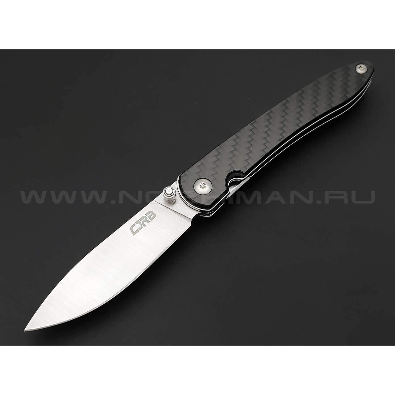 Нож CJRB Ria J1917-CF сталь 12C27, рукоять Carbon fiber