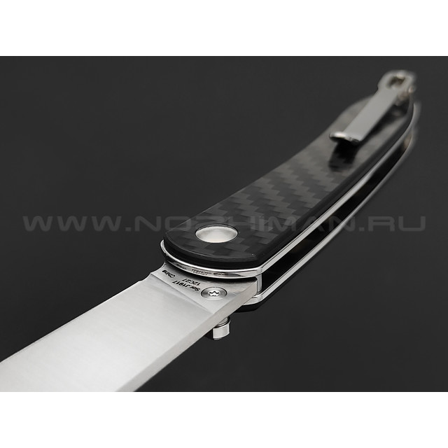 Нож CJRB Ria J1917-CF сталь 12C27, рукоять Carbon fiber
