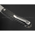 Нож CJRB Ria J1917-CF сталь 12C27, рукоять Carbon fiber
