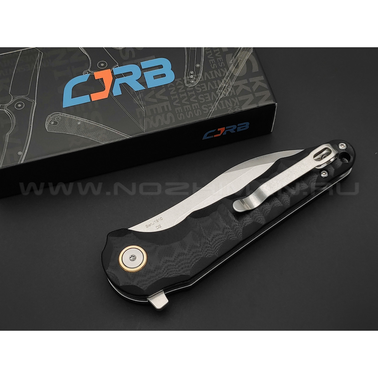 CJRB складной нож Mangrove J1910-BKC сталь D2 стоунвош, рукоять G10 чёрный
