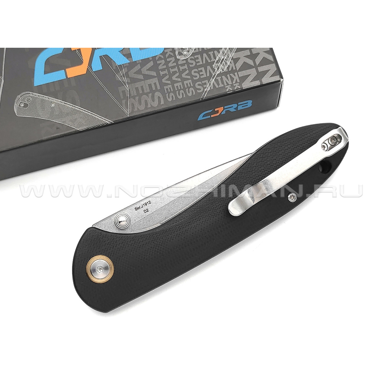 Нож CJRB Feldspar J1912-BKC сталь AR-RPM9, рукоять G10 black