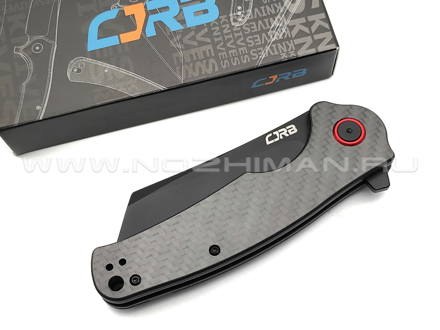 Нож CJRB Crag J1904-BCF сталь AR-RPM9 PVD, рукоять Carbon fiber