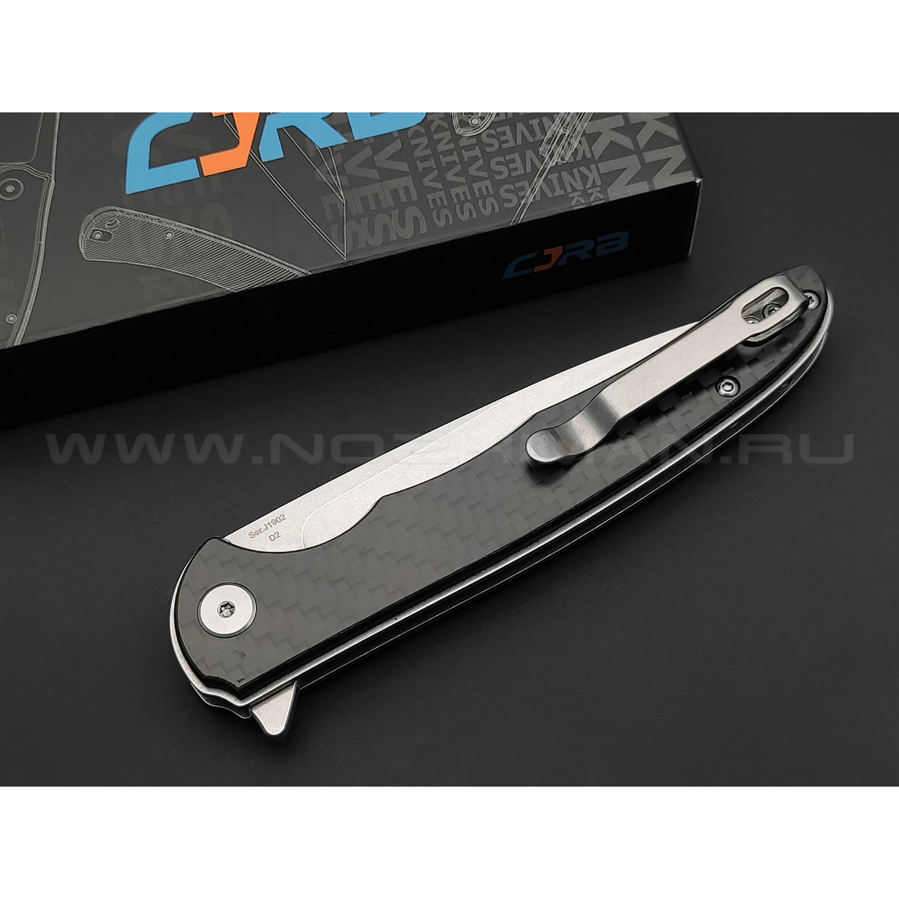 Нож CJRB Briar J1902-CF сталь D2, рукоять Carbon fiber