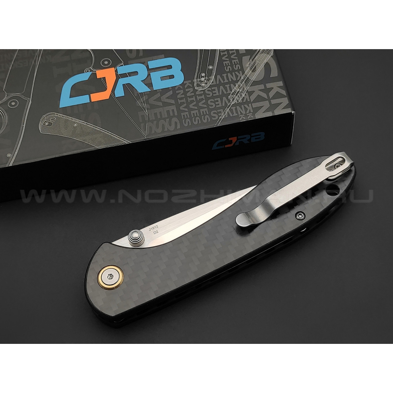 Нож CJRB Feldspar J1912-CF сталь D2, рукоять Carbon fiber