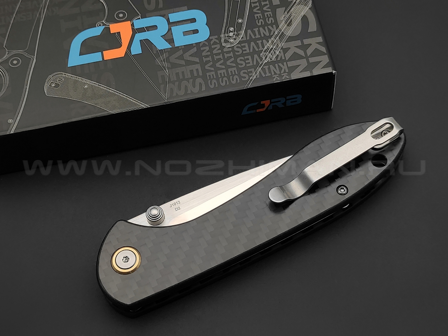 Нож CJRB Feldspar J1912-CF сталь D2, рукоять Carbon fiber