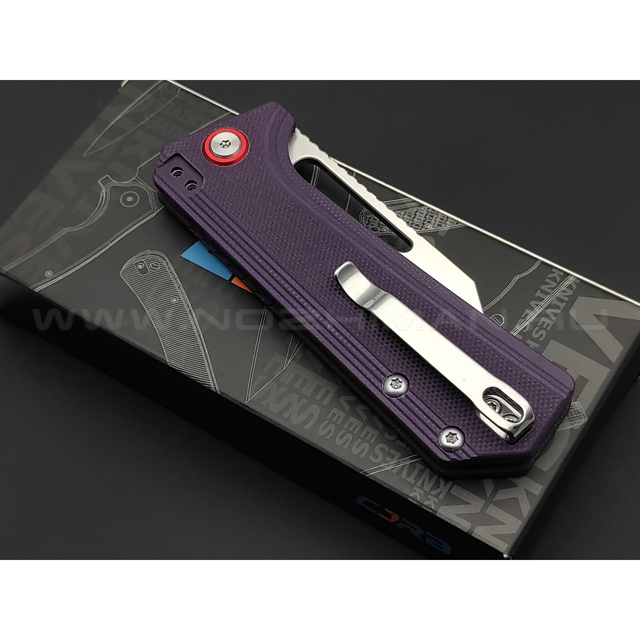 Нож CJRB Ruffian J1924-VT сталь AR-RPM9, рукоять G10 purple