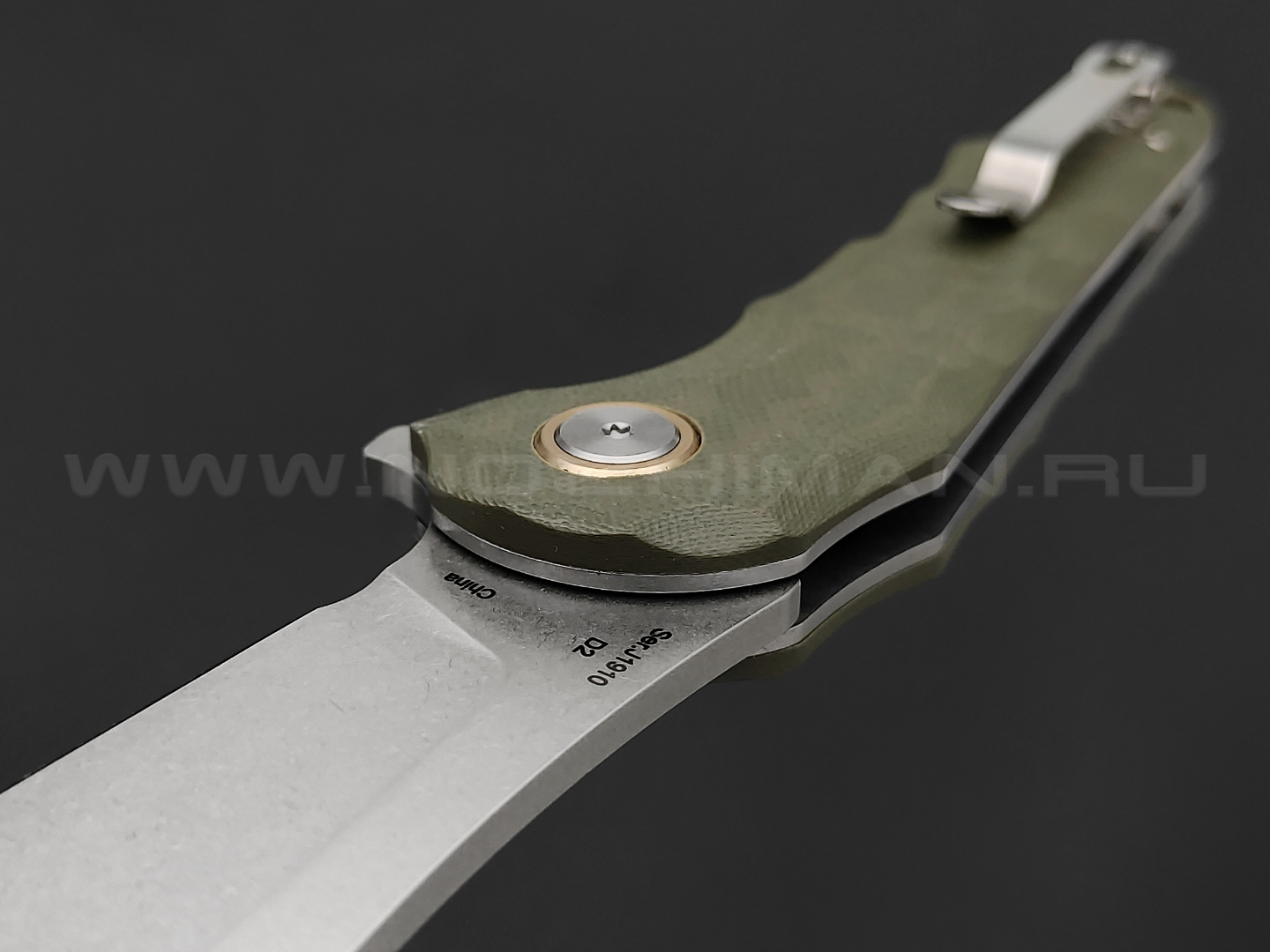 Нож CJRB Mangrove J1910-GNC сталь D2, рукоять G10 green